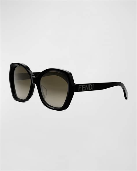 women's modified butterfly acetate sunglasses designer fendi|'Fendi Lettering 57mm Gradient Butterfly Sunglasses.